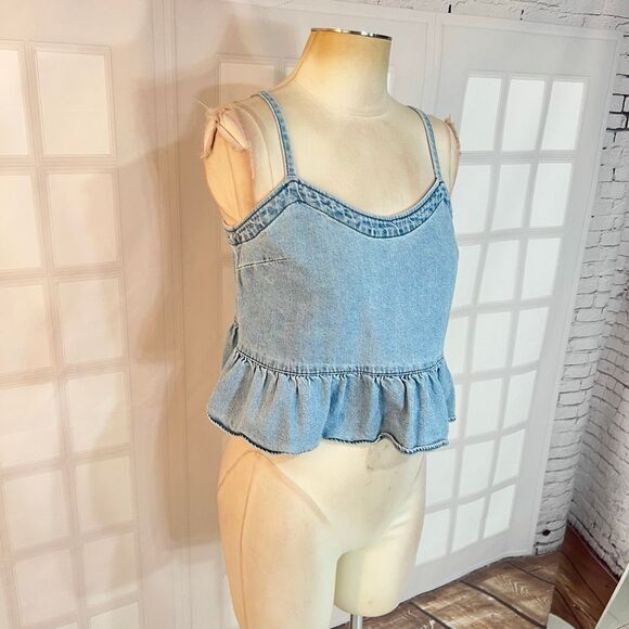 Madewell light Denim Peplum Cami size 4 - Picture 5 of 13